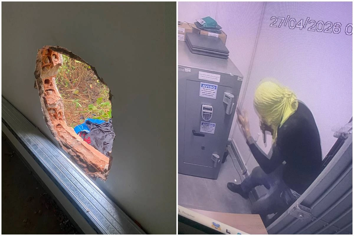 Trio Estoura Parede de Banco na Fronteira com a Bolívia e Acessa Cofre